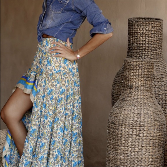 CLOSEOUT SALE NEW! Bohemain Floral High Low MIDI Maxi Skirt - Picture 7 of 7